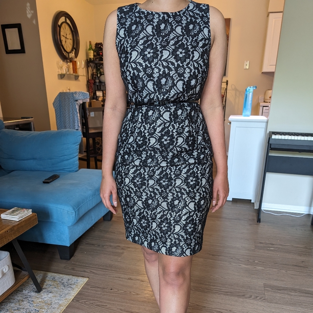 Calvin Klein Black Lace Sheath Dress, 4P